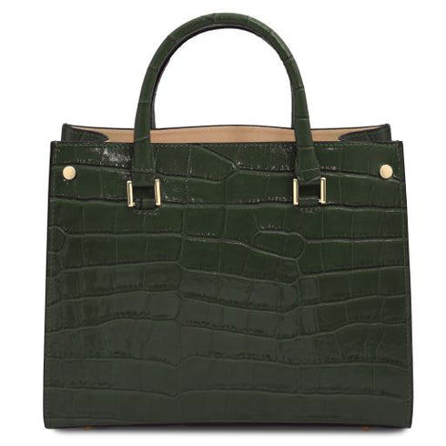 Croque - Croc print leather handbag